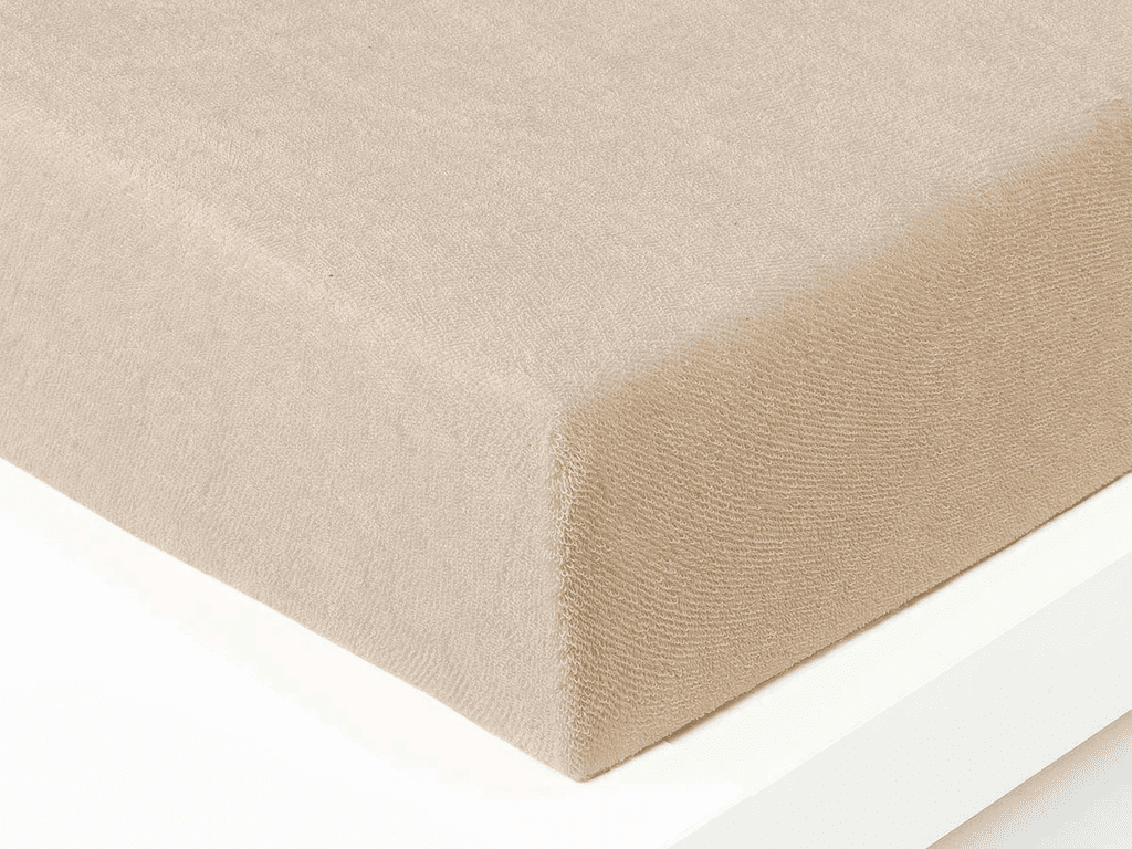 Froté prostěradlo v béžové barvě (200×180cm)